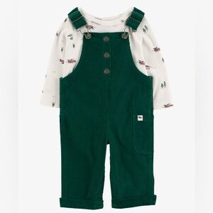 Carter’s 2pc Holiday Thermal Tee & Overalls Set